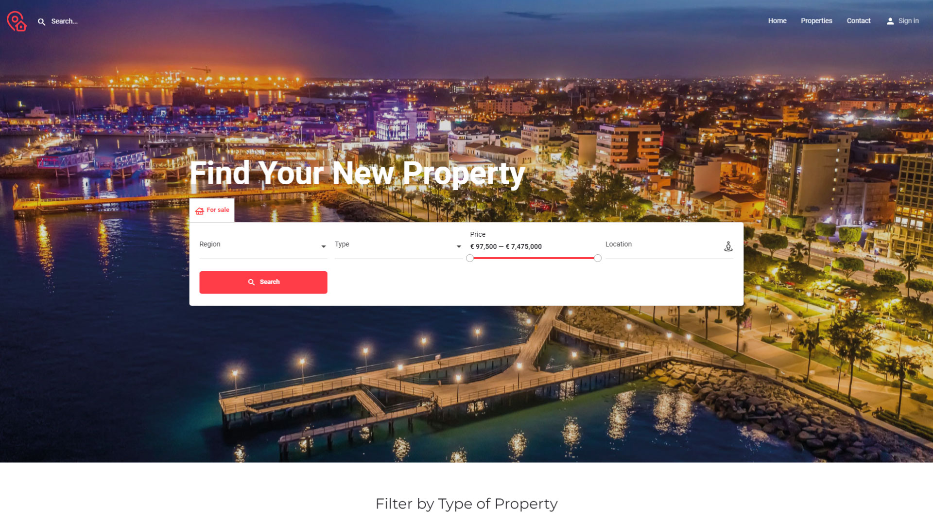 Screenshot of the AI Real Estate Portal, a revolutionary platform for real estate agencies with artificial intelligence features and advanced Ajax search